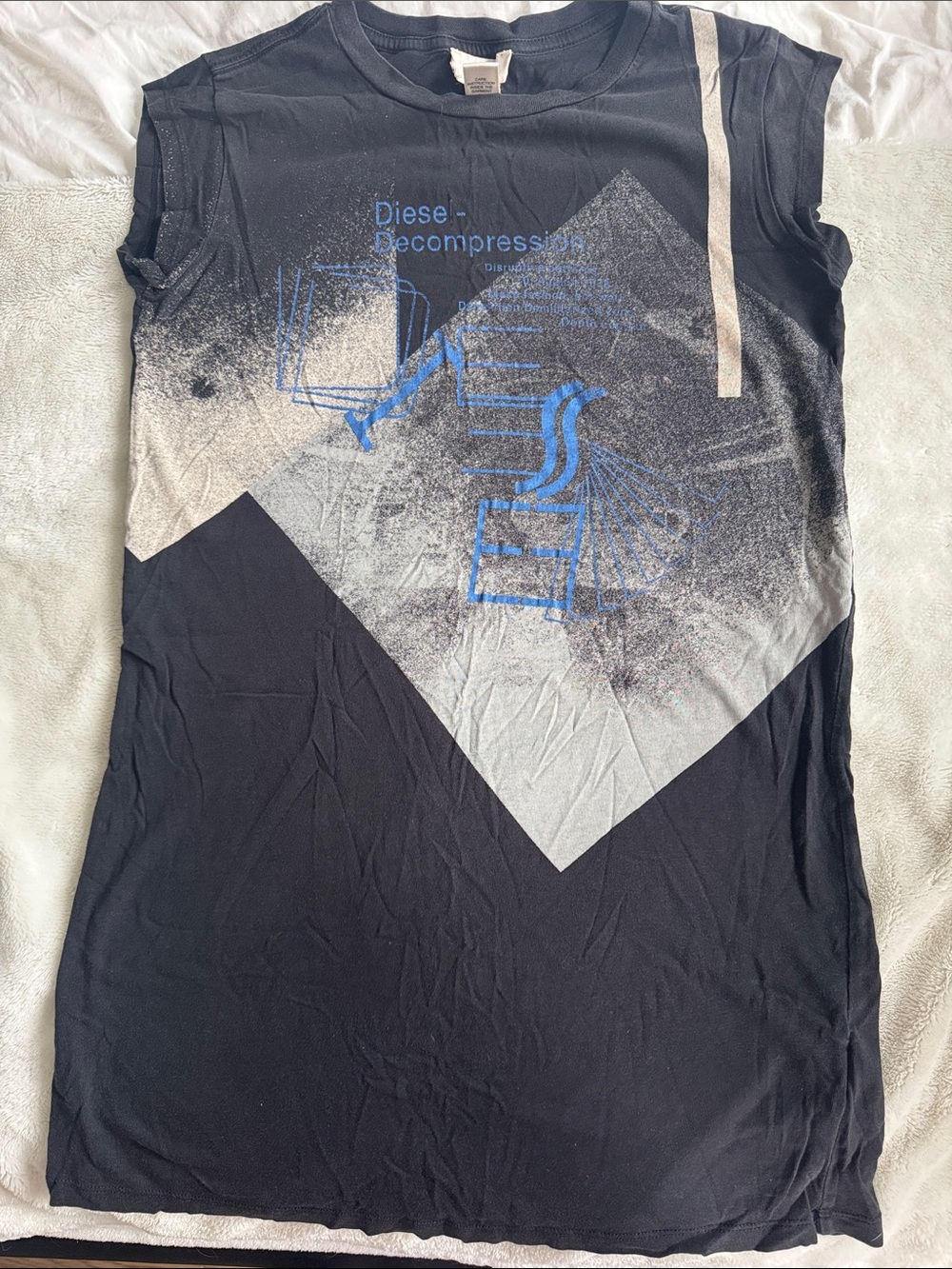 Diesel Black Tee with Gold Logo Tag